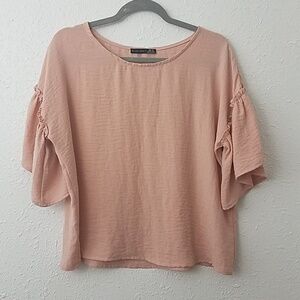 BLACK tape Medium blouse raglan ruffle sleeves